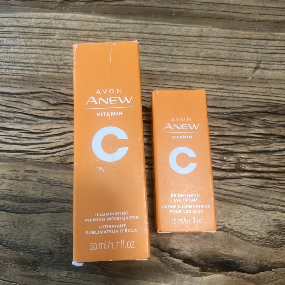 Avon Anew Vitamin C Illuminating Priming Moisturizer 1.7 oz & Bright Eye Cream